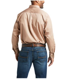 Ariat Men's Khaki Solid Twill Long Sleeve Western Shirt