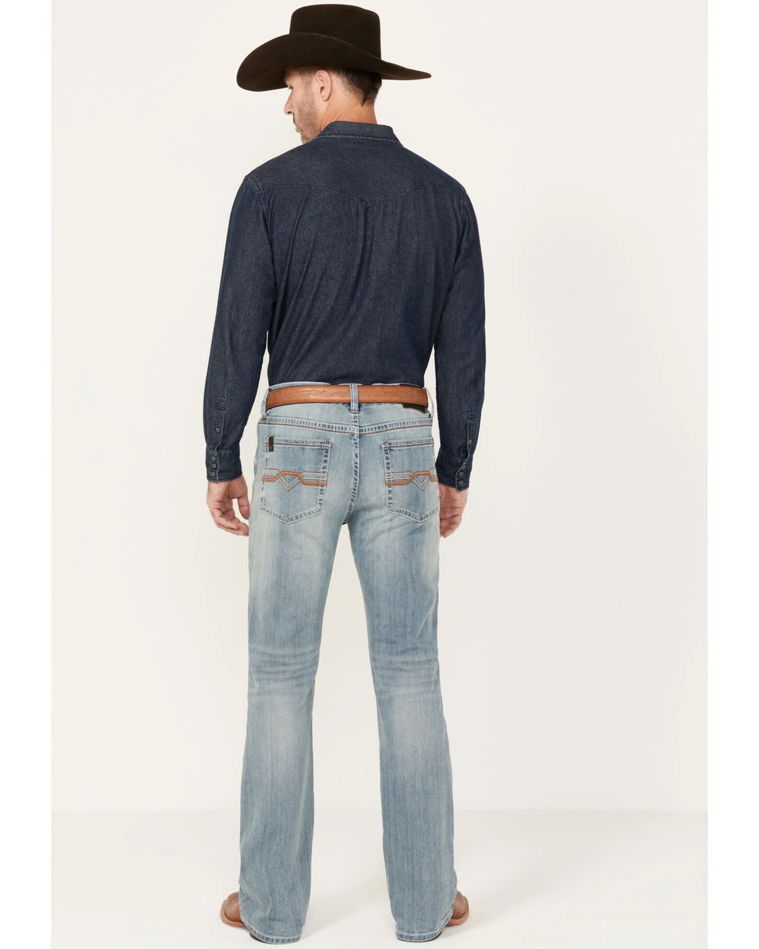 RANK 45 Men's Scoreline 4-Way Performance Stretch Slim Fit Bootcut Jeans - Image 6