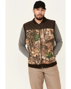 Wrangler ATG Men's All-Terrain Realtree Camo Fleece Zip-Front Bomber Vest
