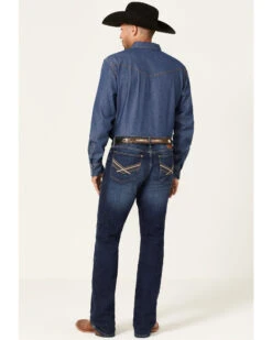 Wrangler 20X Men's Lagoon Dark Wash Vintage Slim Bootcut Jeans