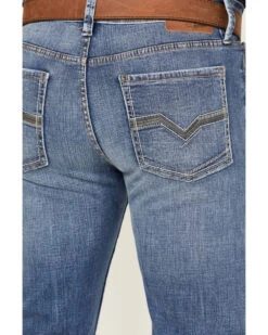 Moonshine Spirit Men's Good Times Wash Stretch Slim Bootcut Jeans