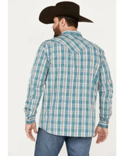 Moonshine Spirit Men's Agave Plaid Print Long Sleeve Western Snap Shirt