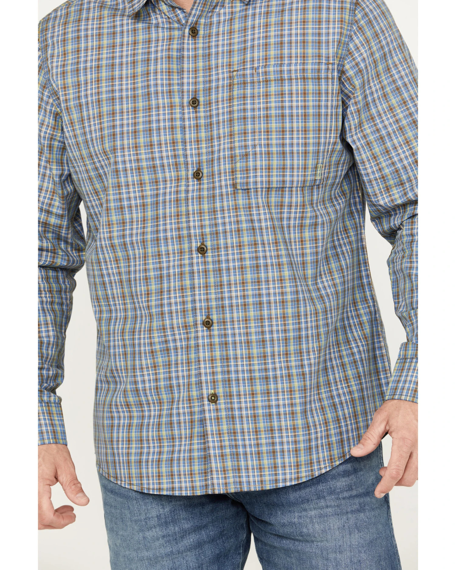 Brothers & Sons Men's Wewoka Plaid Print Long Sleeve Button-Down Western Shirt - Image 2